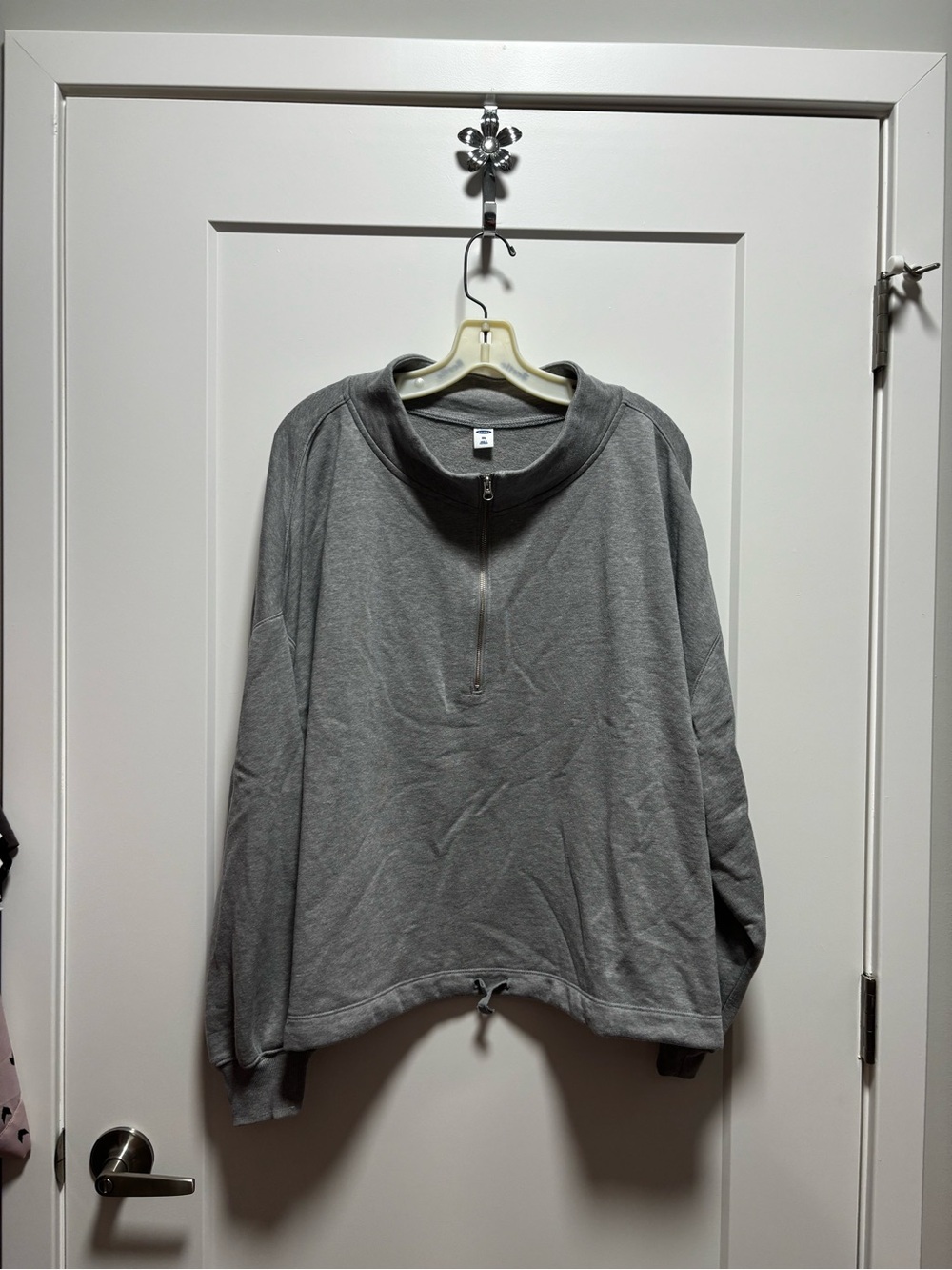 Old Navy Gray Half-Zip Cowl Pullover Sweater